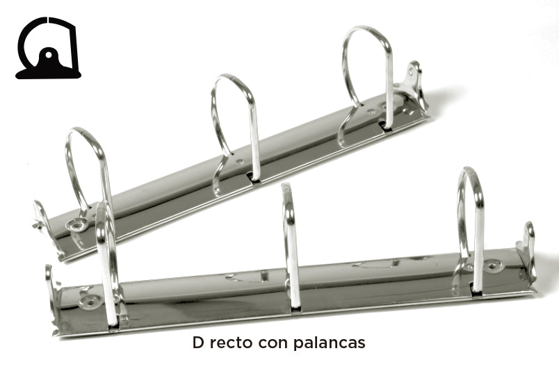 Herraje metálico tamaño carta de 280 mm con tres argollas en  Herraje metálico tamaño carta de 280 mm con tres argollas en